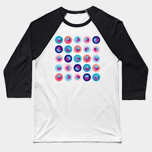 Big polka dots multicolour geometrical composition Baseball T-Shirt